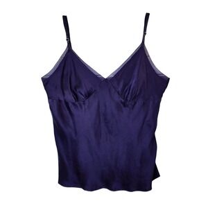 Metro 7 Silk Camisole XL Purple Adjustable Straps Smocked Back Luxury Layering